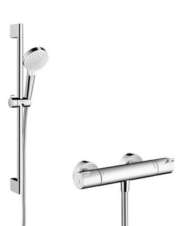 Baterie dus termostatata Hansgrohe Ecostat 1001 CL cu set de dus Crometta Vario cu bara 0.65m