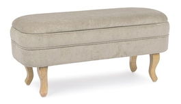 Bancheta Chenille, Bizzotto, cu spatiu de depozitare, 102x41x49 cm, catifea, grej