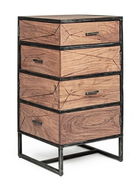 Comoda cu 4 sertare Egon, Bizzotto, 45 x 45 x 90 cm, otel/lemn de salcam