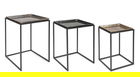 Set 3 masute de cafea Amira, Bizzotto, 40 x 40 x 55 cm, otel/aluminiu
