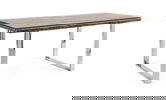 Masa Stanton, Bizzotto, 180 x 90 x 76 cm, lemn reciclat/sticla temperata/inox