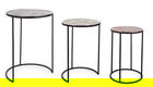 Set 3 masute de cafea Tahir Round, Bizzotto, Ø41 x 60 cm, aluminiu/otel