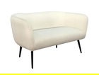 Canapea 2 locuri Avril, Bizzotto, 126 x 70 x 68 cm, otel/poliester Boucle, alb