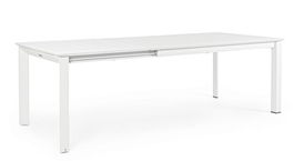 Masa extensibila pentru gradina/terasa Konnor, Bizzotto, 160/240 x 100 x 76 cm, aluminiu, alb