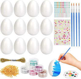 Set de pictura cu oua de Paste HAKOTOM, multicolor, polistiren, plastic/metal