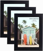 Set de 3 rame foto Kennethan, lemn de pin/sticla acrilica, negru, 13 x 18 cm