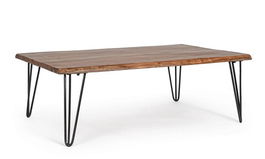 Masuta de cafea Barrow, Bizzotto, 120 x 80 x 40 cm, otel/lemn de salcam, natural