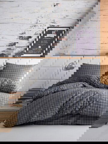 Lenjerie de pat dubla King (IT) Pipong - Anthracite, Mijolnir, 3 piese, 250x200 cm, bumbac ranforce, multicolor
