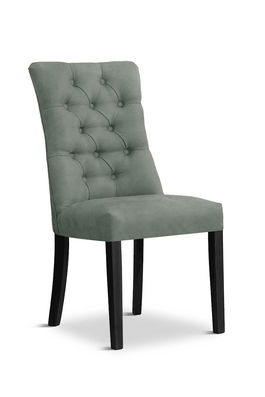 Scaun tapitat cu stofa, cu picioare din lemn Lord Grey / Black, l51xA59xH100 cm