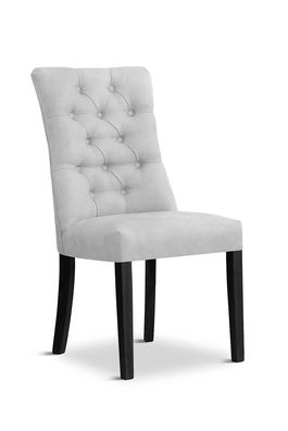 Scaun tapitat cu stofa, cu picioare din lemn Lord Silver / Black, l51xA59xH100 cm