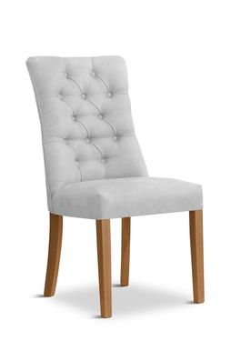 Scaun tapitat cu stofa, cu picioare din lemn Lord Silver / Oak, l51xA59xH100 cm