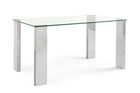 Masa Arley, Bizzotto, 140 x 80 x 75 cm, MDF cu invelis de otel/sticla temperata