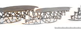 Set 2 masute de cafea Zahid, Bizzotto, 105 x 67 x 33 cm, aluminiu