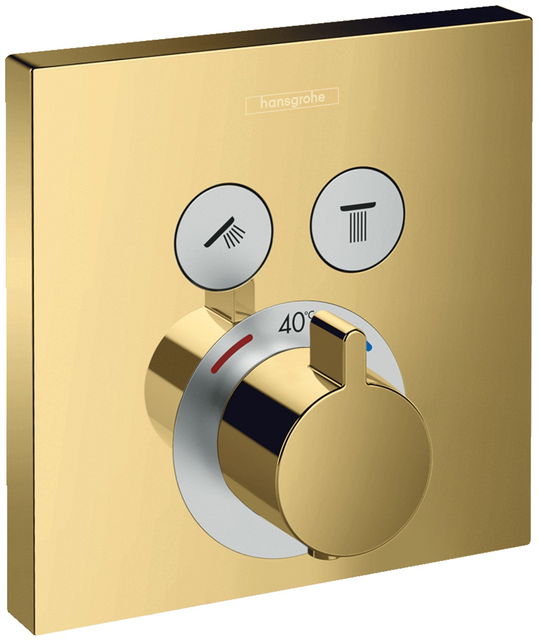 Baterie cada - dus termostatata Hansgrohe ShowerSelect cu montaj incastrat necesita corp ingropat gold optic lustruit