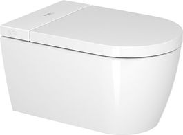 Set vas WC suspendat Duravit Starck f Plus compact 58cm si capac slim SensoWash cu functie de bideu