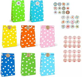 Set de 24 pungi si 48 stickere Gicrel, hartie, multicolor, 24 x 13 x 8 cm