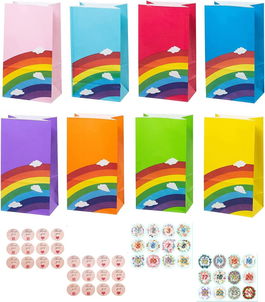 Set de 24 pungi si 48 stickere Gicrel, hartie, multicolor, 24 x 13 x 8 cm