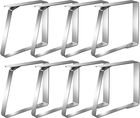 Set de 8 clipsuri pentru fata de masa Hemiks, otel inoxidabil, argintiu, 8 x 7 cm