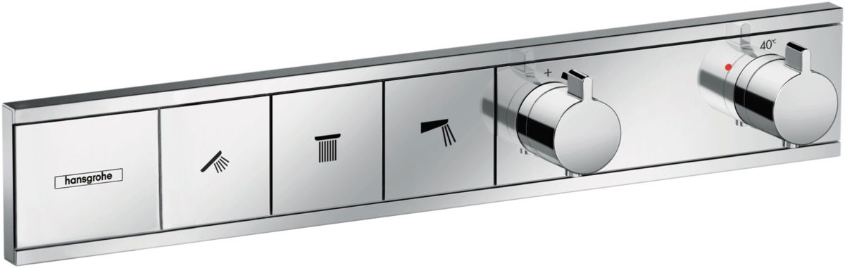 Baterie cada - dus termostatata Hansgrohe RainSelect cu 3 functii montaj incastrat necesita corp ingropat crom