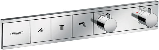 Baterie cada - dus termostatata Hansgrohe RainSelect cu 3 functii montaj incastrat necesita corp ingropat crom