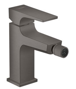 Baterie bideu Hansgrohe Metropol cu ventil push-open negru periat