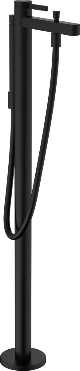 Baterie cada cu montaj pe pardoseala Hansgrohe Finoris necesita corp ingropat negru mat