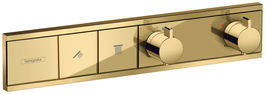 Baterie cada - dus termostatata Hansgrohe RainSelect cu montaj incastrat necesita corp ingropat gold optic lustruit