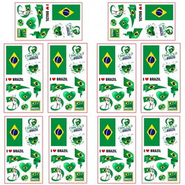 Set de 10 foi cu tatuaje temporare pentru cupa mondiala ZETIY, multicolor, 68 x 120 mm