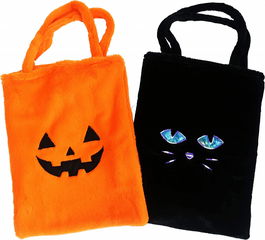 Set 2 sacose de Halloween pentru bomboane, plus, negru/portocaliu, 30 x 40 cm