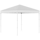 Outsunny Pop Up Foisor 2,45 x 2,45 m rezistent la apa cu franghii si cuie de otel si tesatura Oxford alba | AOSOM RO