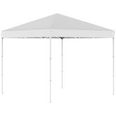 Outsunny Pop Up Foisor 2,45 x 2,45 m rezistent la apa cu franghii si cuie de otel si tesatura Oxford alba | AOSOM RO