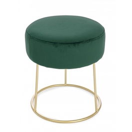 Taburet, Clarissa, Bizzotto, 35x40 cm, otel/catifea, verde bottle