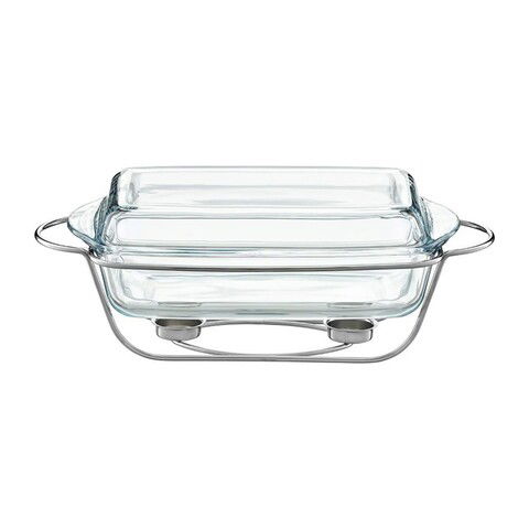 Chafing dish / Vas termorezistent cu incalzitor Saule, Ambition, 3.9 L, sticla