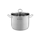 Oala inalta cu capac Acero, Ambition, 28 cm, 13.5 L, inox/sticla, argintiu