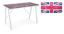 Birou Young British, Bizzotto, 113 x 58 x 73 cm, otel/sticla temperata