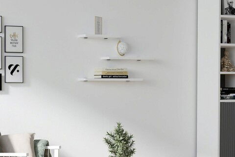 Raft de perete, Asse Home, Leila , 30x14x2cm, 100% PAL melaminat , Alb