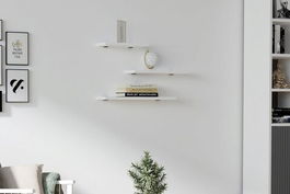 Raft de perete, Asse Home, Leila , 30x14x2cm, 100% PAL melaminat , Alb
