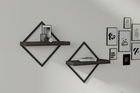 Raft de perete, Asse Home, Sezo, 42.4x42.4x15cm, Antracit / Nuc