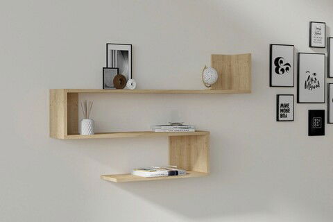 Raft de perete, Asse Home, Penne , 120x71x20cm, Stejar safir
