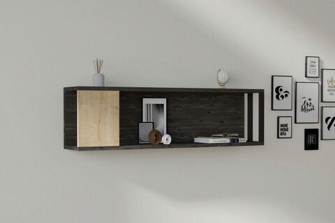 Raft de perete, Asse Home, Meedo , 100x29x20cm, Pinul Atlantic / Antracit