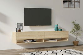 Comoda TV, Asse Home, Arges , 141x31x30cm, Stejar safir