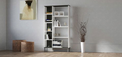 Corp biblioteca, Asse Home, Rosse , 150x90x28cm, Alb