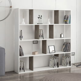 Corp biblioteca, Colman, Hodbi, 145.2x25x145cm, Alb / Wenge