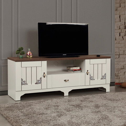Comoda TV, Comforty, Gazel 140Lk, 140x52x41cm, Alb / Maro