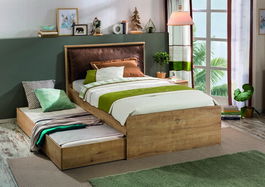 Pat extensibil, Çilek, Mocha Pull-Out Bed (90X190), 93x24x194cm, Multicolor