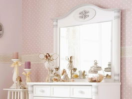 Oglinda decorativa, Çilek, Romantic Mirror, 90x88x7cm, Multicolor