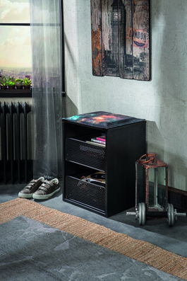 Noptiera, Çilek, Dark Metal Caisson, 40x57x38cm, Multicolor