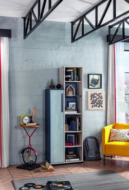 Corp biblioteca, Çilek, Trio Bookcase With Storage, 69x192x32cm, Multicolor