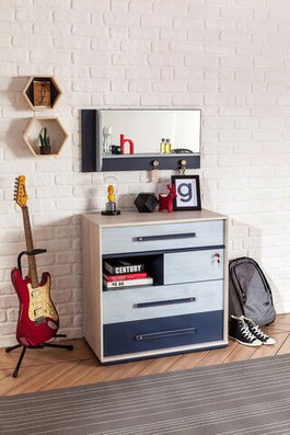 Dulap, Çilek, Trio Dresser, 80x83x46cm, Multicolor
