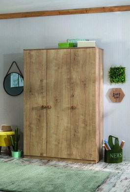Dulap pentru haine, Çilek, Mocha 3 Doors Wardrobe, 137x197x56cm, Multicolor